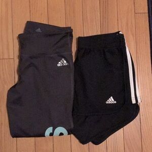 Adidas Shorts and Capri set Small EUC